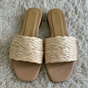 KAANAS Key Largo Braided Raffia Slip-On Sandal size 5